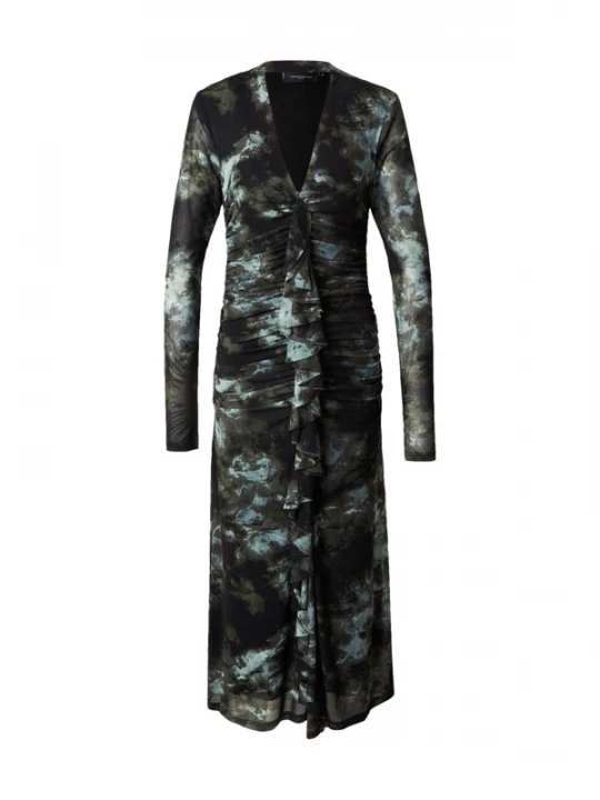 Foto van product Cph Muse Jurk 'CORA' olijfgroen / mintgroen / zwart