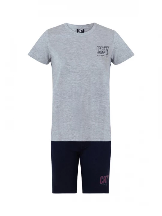 Foto van product CR7 - Cristiano Ronaldo Nachtkledij ' Boys BASIC Short ' grijs gemêleerd / zwart