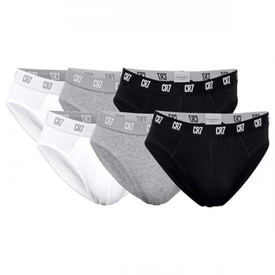 Foto van product CR7 - Cristiano Ronaldo Slip grijs gemêleerd / zwart / wit
