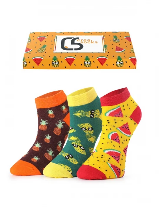 Foto van product Crea Socks Enkelsokken 'Obst' gemengde kleuren