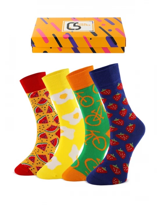 Foto van product Crea Socks Sokken 'Obst' gemengde kleuren