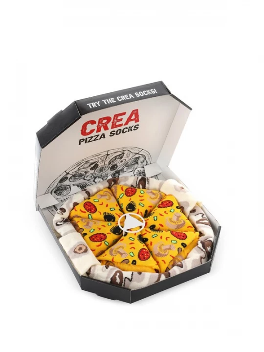 Foto van product Crea Socks Sokken 'Pizza' gemengde kleuren