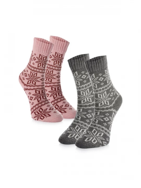 Foto van product Crea Socks Sokken spar / oudroze / rood / wit
