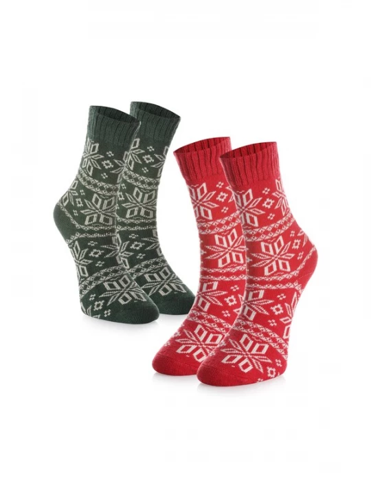 Foto van product Crea Socks Sokken 'Winter' spar / rood / wit