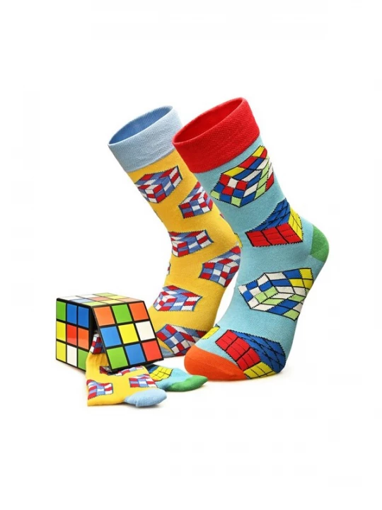 Foto van product Crea Socks Sokken 'Zauberwürfel' goudgeel