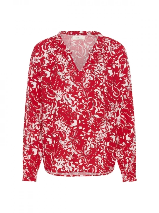 Foto van product Cream Blouse 'CRTiah' bloedrood / wit