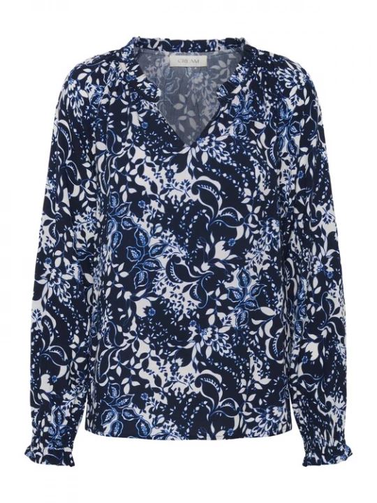 Foto van product Cream Blouse 'CRTiah' navy / gemengde kleuren / wit