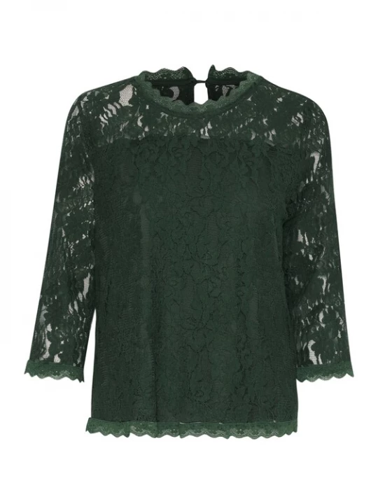 Foto van product Cream Blouse 'Kit' donkergroen