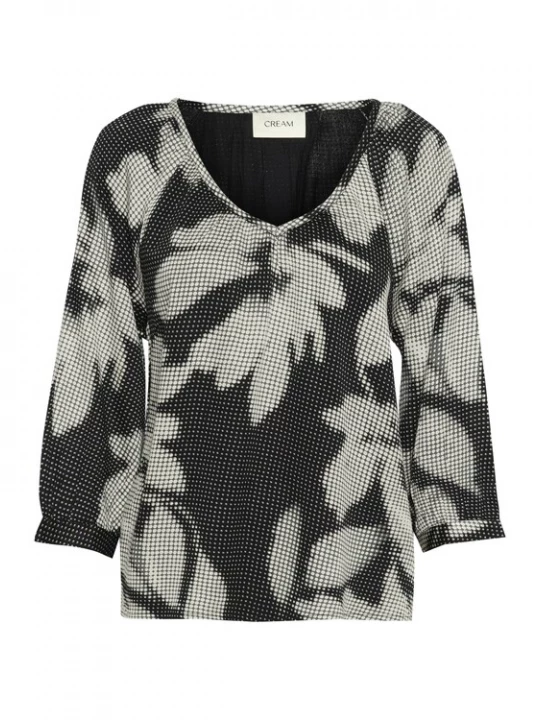 Foto van product Cream Blouse 'Omma' grijs / zwart