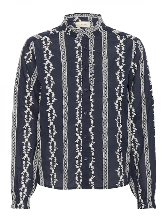 Foto van product Cream Blouse 'Sabina' navy / wit