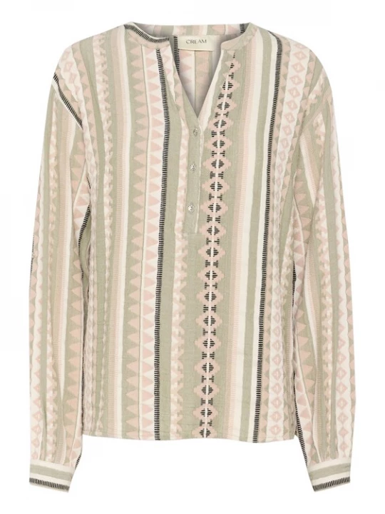 Foto van product Cream Blouse 'Sola' beige / pastelgroen