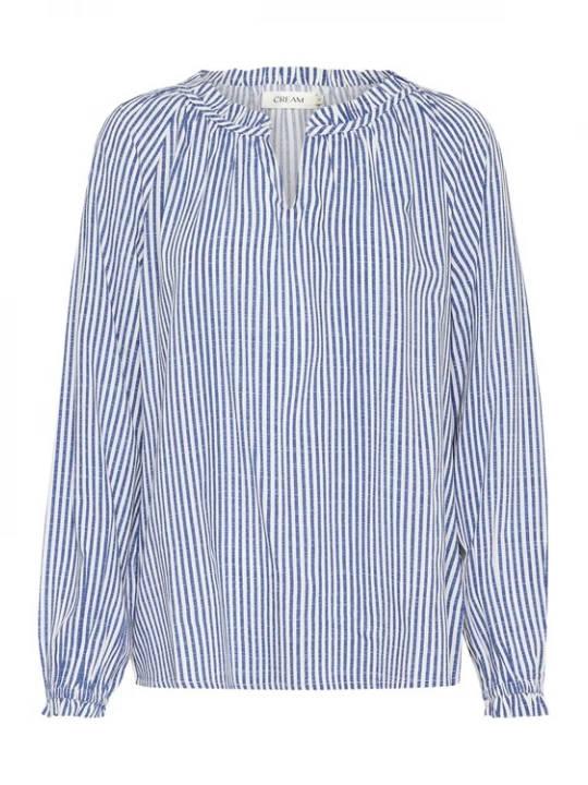 Foto van product Cream Blouse 'Tiah' blauw / wit