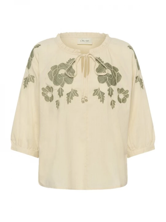 Foto van product Cream Blouse 'Zosa' lichtbeige / groen