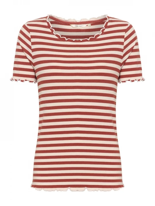 Foto van product Cream Shirt 'Ribba' lichtbeige / roestrood