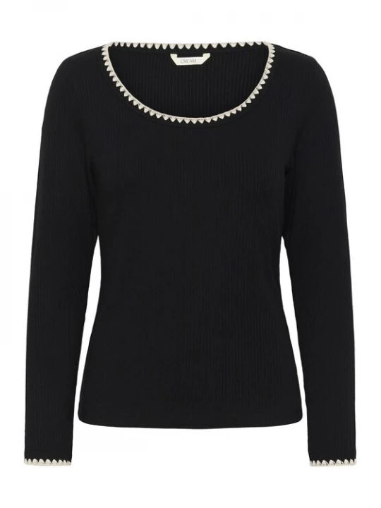 Foto van product Cream Shirt 'Ribba' zwart / natuurwit