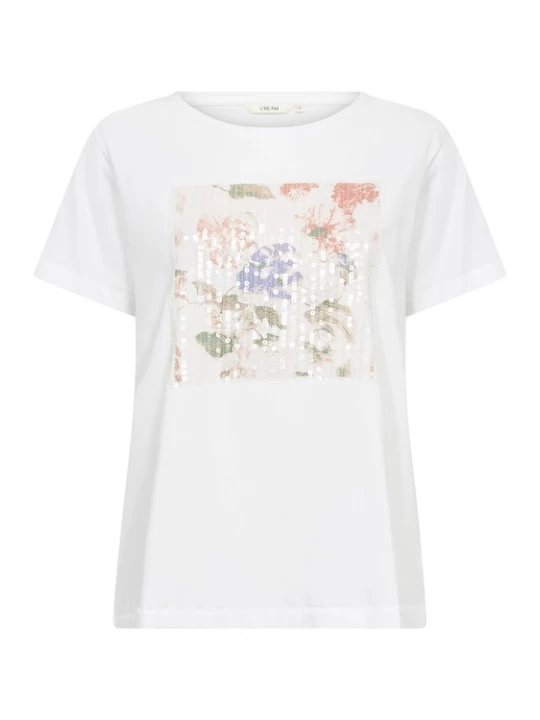 Foto van product Cream Shirt 'Tria' hemelsblauw / groen / pastelrood / wit