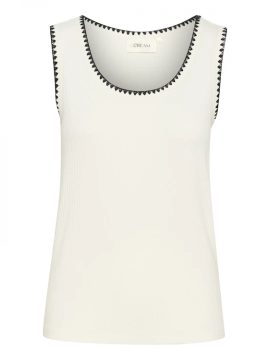 Foto van product Cream Top 'CRRibba' wit