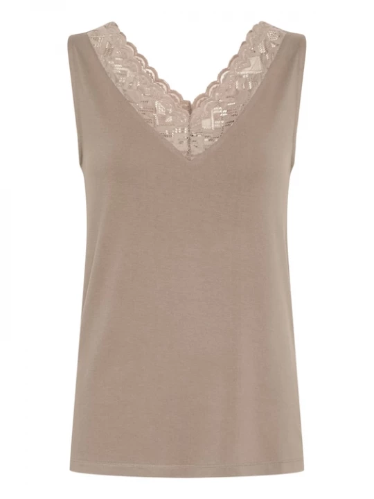 Foto van product Cream Top 'CRTrulla' donkerbeige