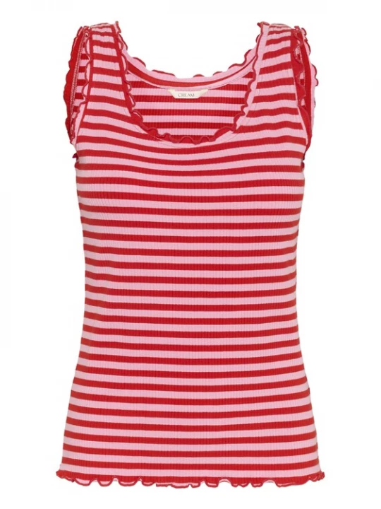 Foto van product Cream Top 'Ribba' eosine / rood
