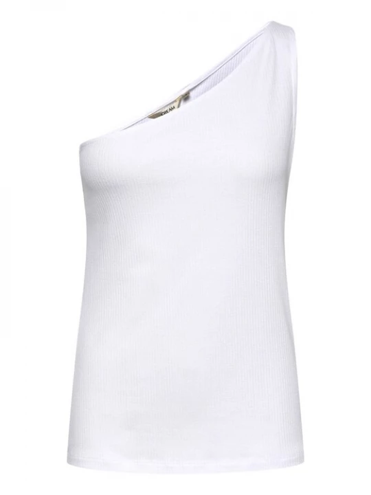 Foto van product Cream Top 'Ribba' wit