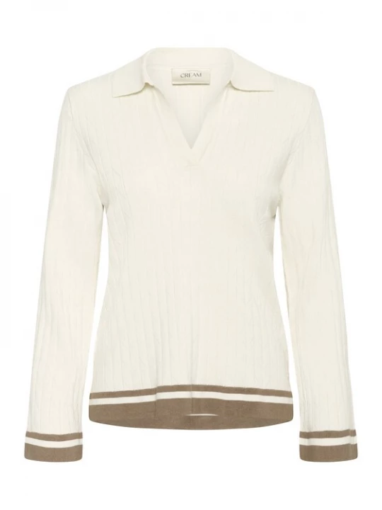 Foto van product Cream Trui 'Villea' brokaat / wit