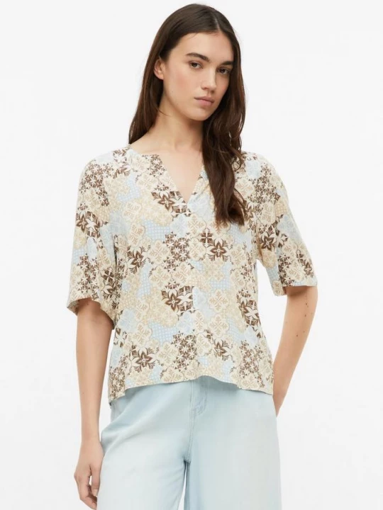 Foto van product Crepe blouse in viscosemix s.Oliver bruin