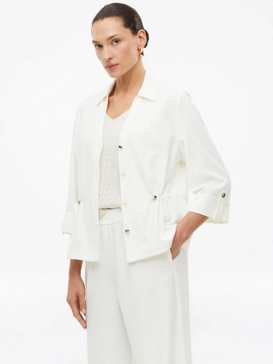 Foto van product Crêpe blouse met 3 / 4 mouwen s.Oliver crème