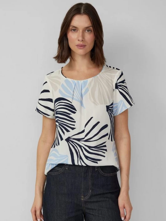 Foto van product Crêpe blouse met all-over print en decoratieve randen s.Oliver
