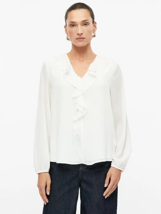 Foto van product Crêpe-blouse met volants s.Oliver crème