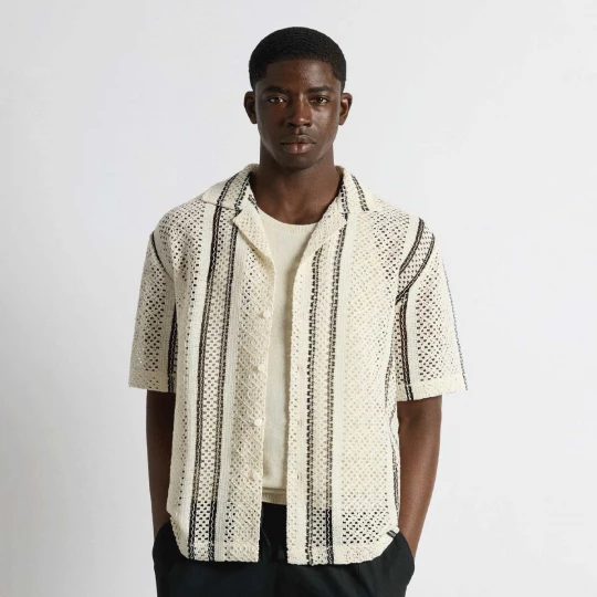Foto van product Crochet Striped Shirt Burocs beżowy