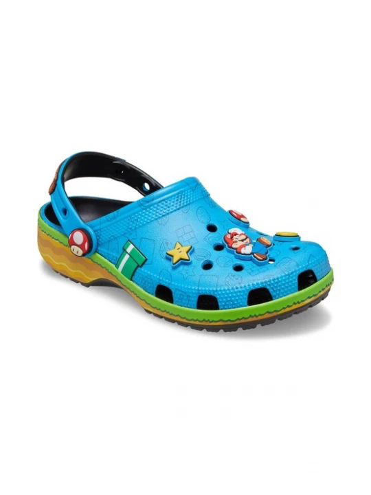 Foto van product Crocs Clogs 'Super Mario' azuur / geel / lichtgroen / rood