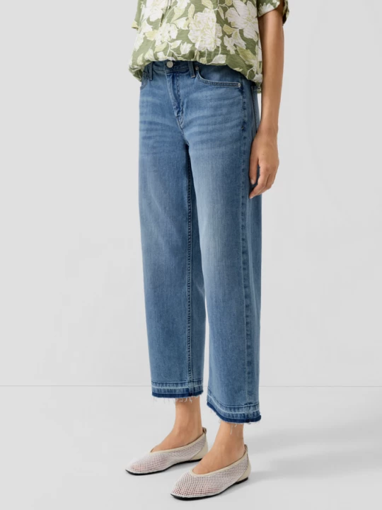 Foto van product Cropped jeans Karolin: regular fit / middelhoge taille / rechte pijpen / open zoom s.Oliver blauw