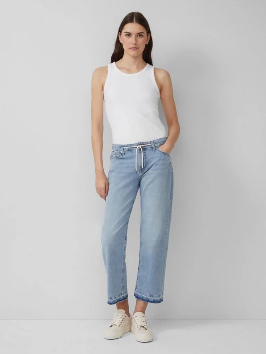 Foto van product Cropped jeans Karoline / regular fit / mid rise / straight leg / strikkoord s.Oliver blauw