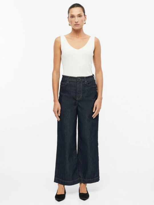 Foto van product Cropped-jeans Suri / Regular Fit / Hoge taille / Wijde pijpen s.Oliver blauw