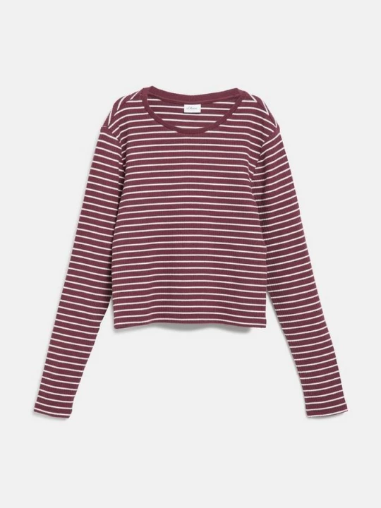 Foto van product Cropped longsleeve in slim fit met geribbelde structuur s.Oliver
