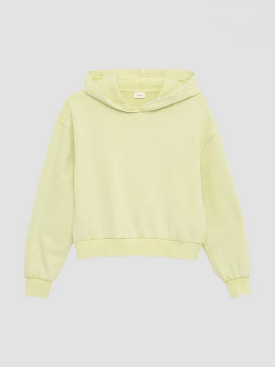 Foto van product Cropped oversized sweatshirt met print op de achterkant en garment wash s.Oliver geel