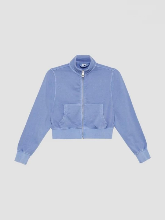 Foto van product Cropped sweatjack in een losse pasvorm met kledingstukverf s.Oliver blauw