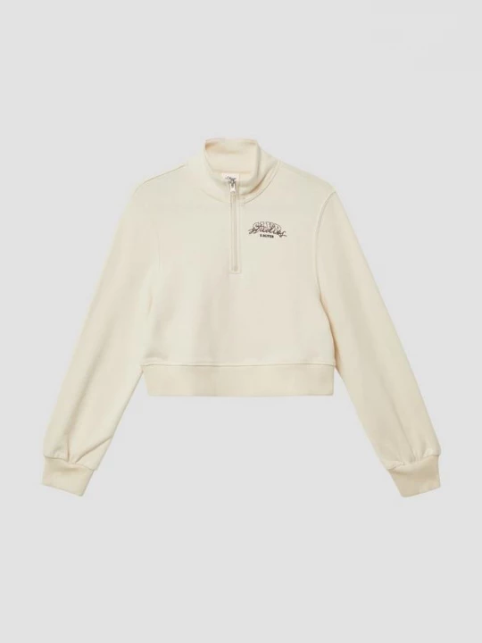 Foto van product Cropped sweatshirt met opstaande kraag en rits s.Oliver crème