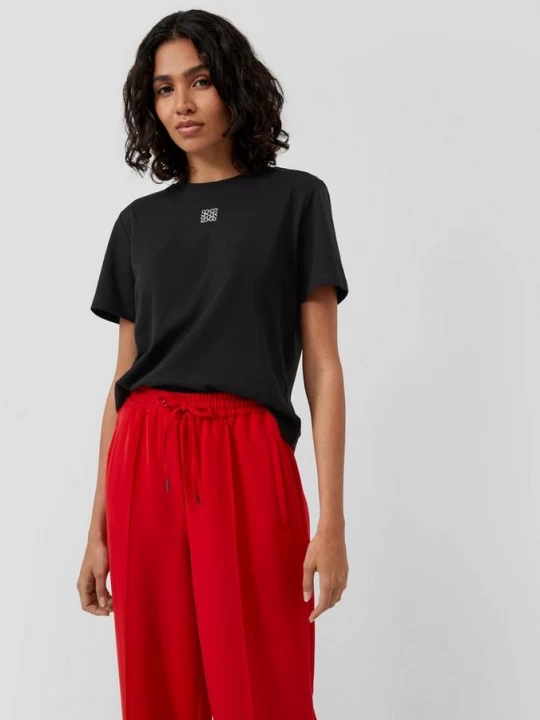 Foto van product Cropped T-shirt met glittersteendetails s.Oliver zwart