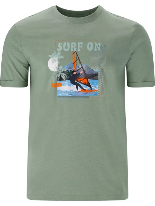 Foto van product Cruz Shirt lichtblauw / groen / oranje / zwart