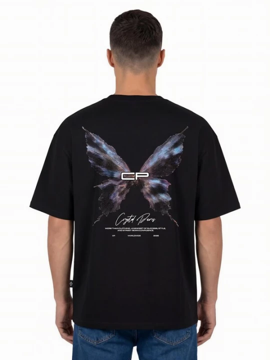 Foto van product Crystal Paris Shirt 'Butterfly' zwart