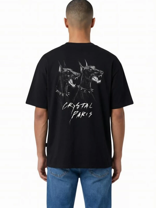 Foto van product Crystal Paris Shirt 'Dogs' zwart
