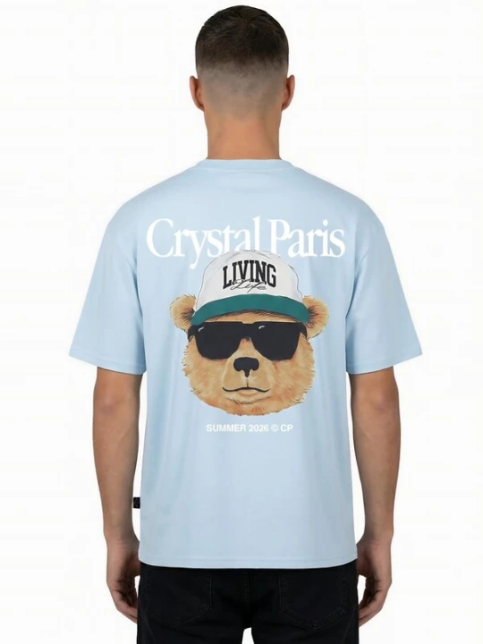 Foto van product Crystal Paris Shirt 'Living Life' lichtblauw