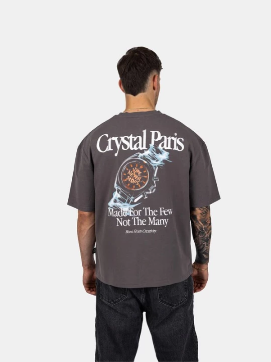 Foto van product Crystal Paris Shirt 'Time' grijs