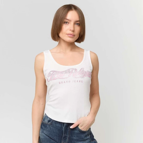 Foto van product Crystal Square Neck Rib Tank True Religion wit