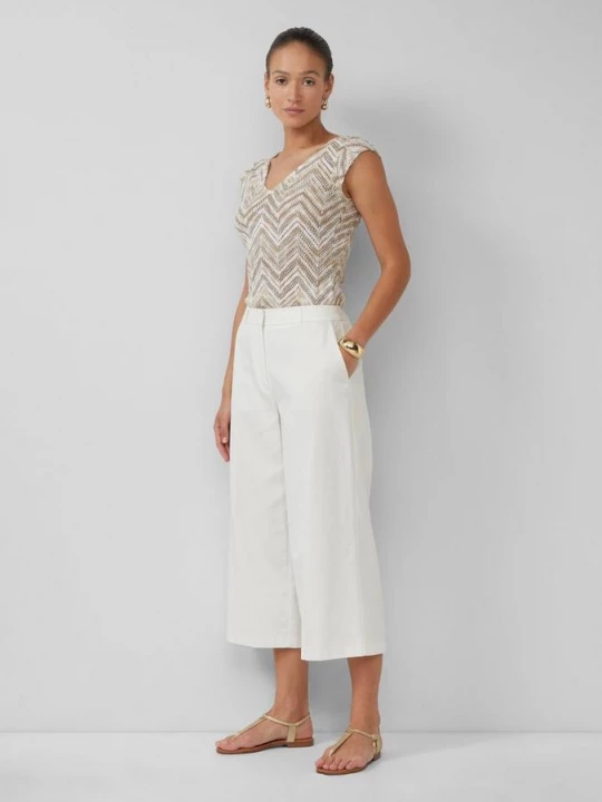 Foto van product Culotte met wijde pijpen van een lyocell-katoenmix s.Oliver crème