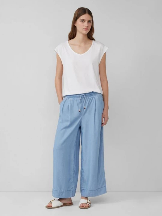 Foto van product Culotte Suri van Lyocell / Relaxed fit / Hoge stijging / Wijde pijpen / Elastische tailleband s.Oliver blauw