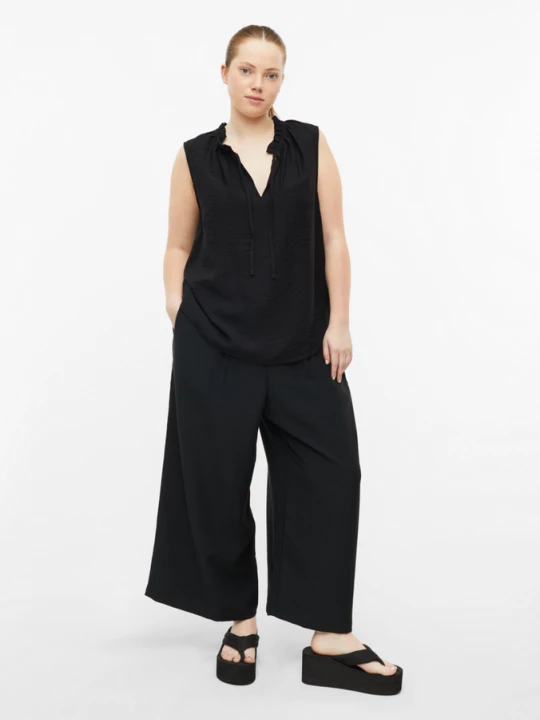 Foto van product Culottes gemaakt van een licht gestructureerde viscosemix QS zwart
