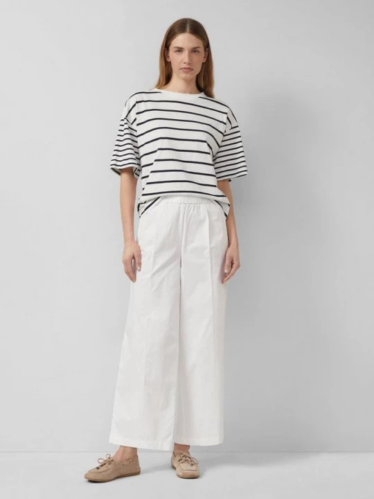 Foto van product Culottes met wijde pijpen in keperstof s.Oliver wit