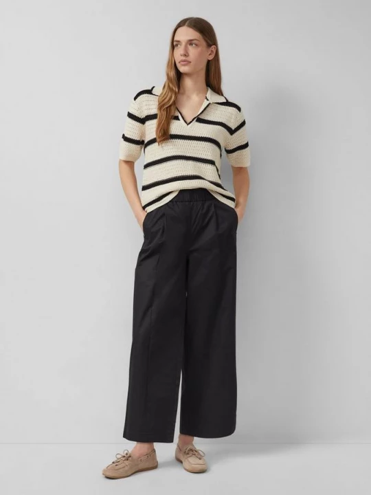 Foto van product Culottes met wijde pijpen in keperstof s.Oliver zwart